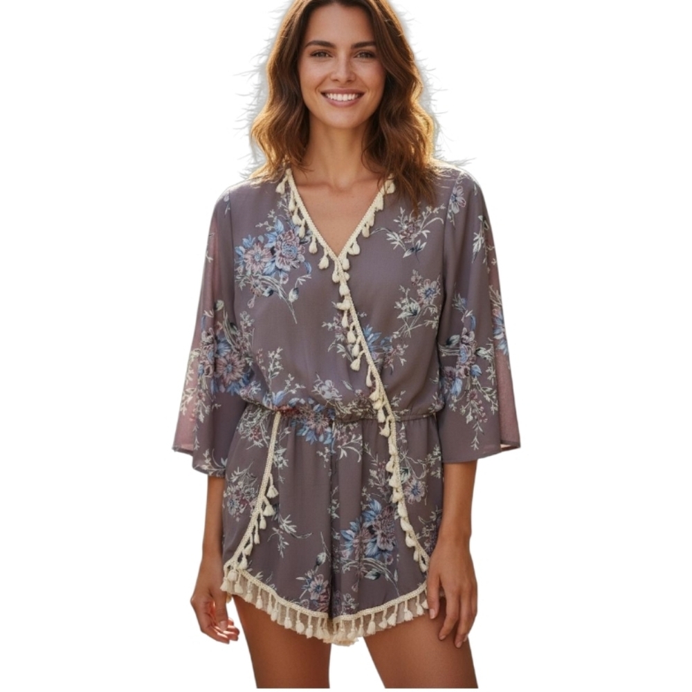 Lord & Taylor Design Lab Floral Pompom Romper